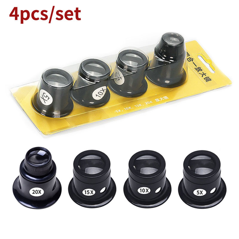 Eye Piece Magnifier - Conjunto de 4 Lentes Monoculares de