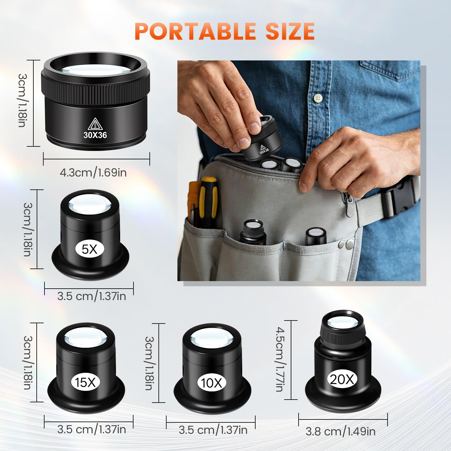 Conjunto de 5 Lentes de Aument - Eye Piece Magnifier avaliação e preço